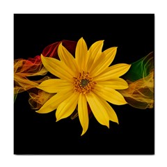 Sun Flower Blossom Bloom Particles Tile Coasters by Nexatart