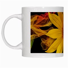 Sun Flower Blossom Bloom Particles White Mugs by Nexatart