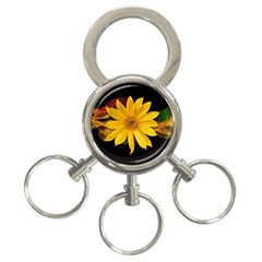 Sun Flower Blossom Bloom Particles 3-ring Key Chains by Nexatart