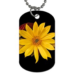 Sun Flower Blossom Bloom Particles Dog Tag (one Side) by Nexatart