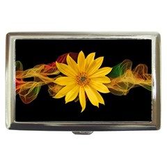 Sun Flower Blossom Bloom Particles Cigarette Money Cases by Nexatart