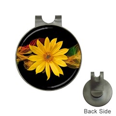 Sun Flower Blossom Bloom Particles Hat Clips With Golf Markers by Nexatart