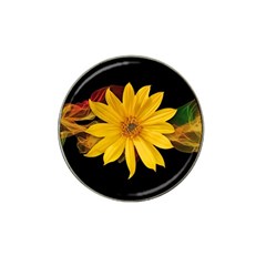 Sun Flower Blossom Bloom Particles Hat Clip Ball Marker by Nexatart