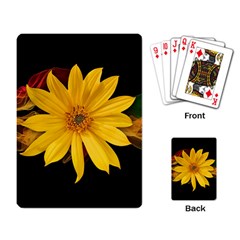 Sun Flower Blossom Bloom Particles Playing Card by Nexatart