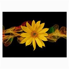 Sun Flower Blossom Bloom Particles Large Glasses Cloth (2-side) by Nexatart