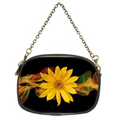 Sun Flower Blossom Bloom Particles Chain Purses (two Sides)  by Nexatart