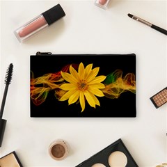 Sun Flower Blossom Bloom Particles Cosmetic Bag (small)  by Nexatart