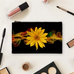 Sun Flower Blossom Bloom Particles Cosmetic Bag (medium)  by Nexatart