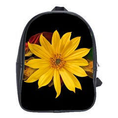 Sun Flower Blossom Bloom Particles School Bag (large) by Nexatart