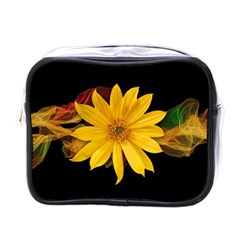 Sun Flower Blossom Bloom Particles Mini Toiletries Bags by Nexatart