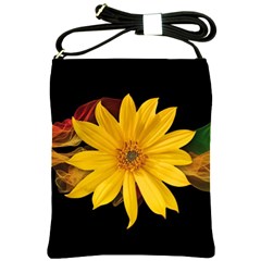 Sun Flower Blossom Bloom Particles Shoulder Sling Bags by Nexatart