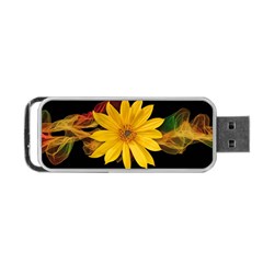 Sun Flower Blossom Bloom Particles Portable Usb Flash (one Side) by Nexatart