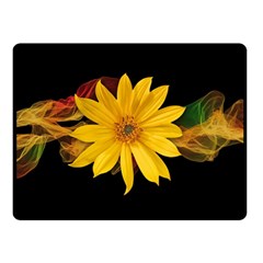 Sun Flower Blossom Bloom Particles Double Sided Fleece Blanket (small)  by Nexatart