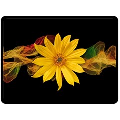 Sun Flower Blossom Bloom Particles Double Sided Fleece Blanket (large)  by Nexatart