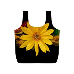 Sun Flower Blossom Bloom Particles Full Print Recycle Bags (s)  by Nexatart