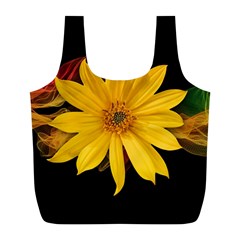 Sun Flower Blossom Bloom Particles Full Print Recycle Bags (l)  by Nexatart