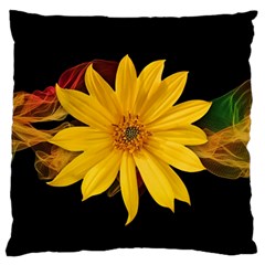 Sun Flower Blossom Bloom Particles Standard Flano Cushion Case (one Side) by Nexatart