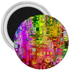 Color Abstract Artifact Pixel 3  Magnets by Nexatart