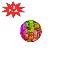 Color Abstract Artifact Pixel 1  Mini Buttons (10 Pack) 