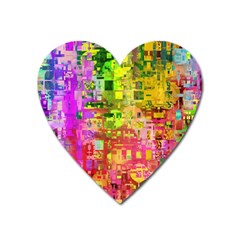 Color Abstract Artifact Pixel Heart Magnet by Nexatart