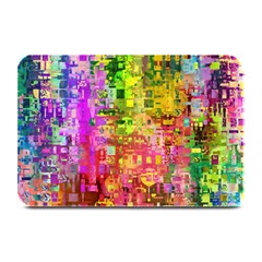 Color Abstract Artifact Pixel Plate Mats by Nexatart