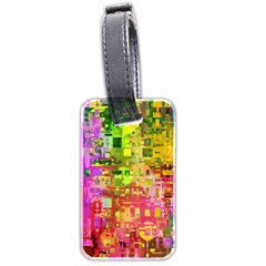 Color Abstract Artifact Pixel Luggage Tags (two Sides) by Nexatart