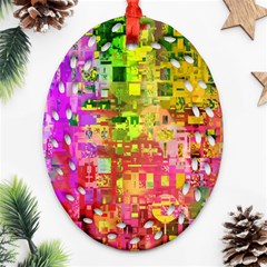 Color Abstract Artifact Pixel Ornament (oval Filigree) by Nexatart