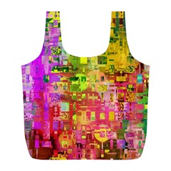 Color Abstract Artifact Pixel Full Print Recycle Bags (l)  by Nexatart