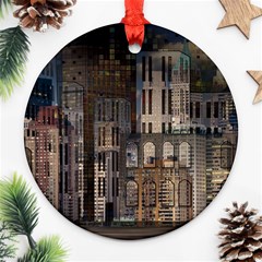 Architecture City Home Window Ornament (round) by Nexatart