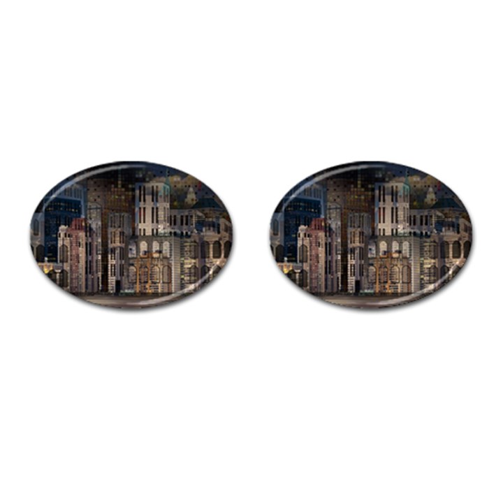 Architecture City Home Window Cufflinks (Oval)