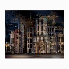 Architecture City Home Window Small Glasses Cloth (2-side) by Nexatart