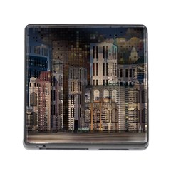 Architecture City Home Window Memory Card Reader (square) by Nexatart