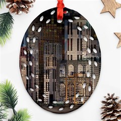 Architecture City Home Window Ornament (oval Filigree) by Nexatart