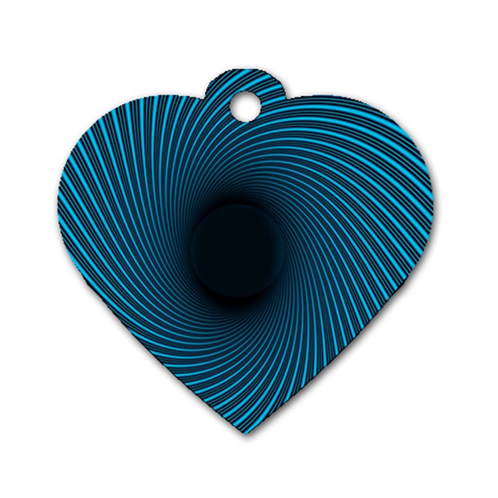 Background Spiral Abstract Pattern Dog Tag Heart (Two Sides)