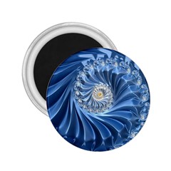 Blue Fractal Abstract Spiral 2 25  Magnets by Nexatart