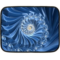 Blue Fractal Abstract Spiral Double Sided Fleece Blanket (mini)  by Nexatart