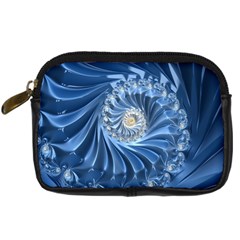 Blue Fractal Abstract Spiral Digital Camera Cases by Nexatart