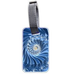 Blue Fractal Abstract Spiral Luggage Tags (two Sides) by Nexatart