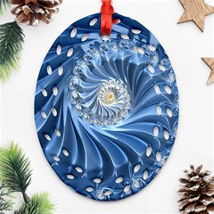 Blue Fractal Abstract Spiral Ornament (oval Filigree) by Nexatart