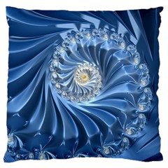 Blue Fractal Abstract Spiral Large Cushion Case (one Side) by Nexatart