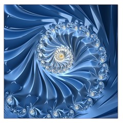 Blue Fractal Abstract Spiral Large Satin Scarf (square) by Nexatart