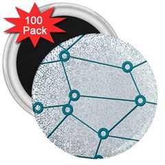 Network Social Abstract 3  Magnets (100 Pack) by Nexatart