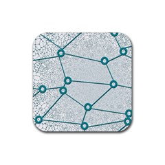 Network Social Abstract Rubber Coaster (square)  by Nexatart