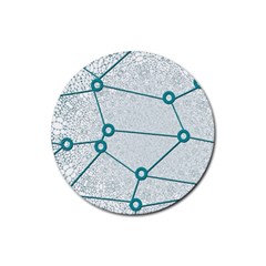 Network Social Abstract Rubber Coaster (round)  by Nexatart