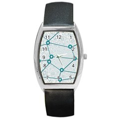 Network Social Abstract Barrel Style Metal Watch by Nexatart