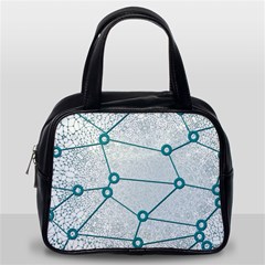 Network Social Abstract Classic Handbags (one Side) by Nexatart