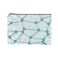 Network Social Abstract Cosmetic Bag (large)  by Nexatart