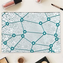 Network Social Abstract Cosmetic Bag (xxl)  by Nexatart