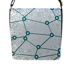 Network Social Abstract Flap Messenger Bag (l)  by Nexatart