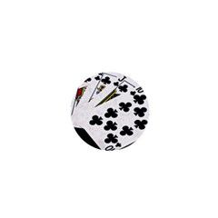 Poker Hands   Royal Flush Clubs 1  Mini Buttons by FunnyCow